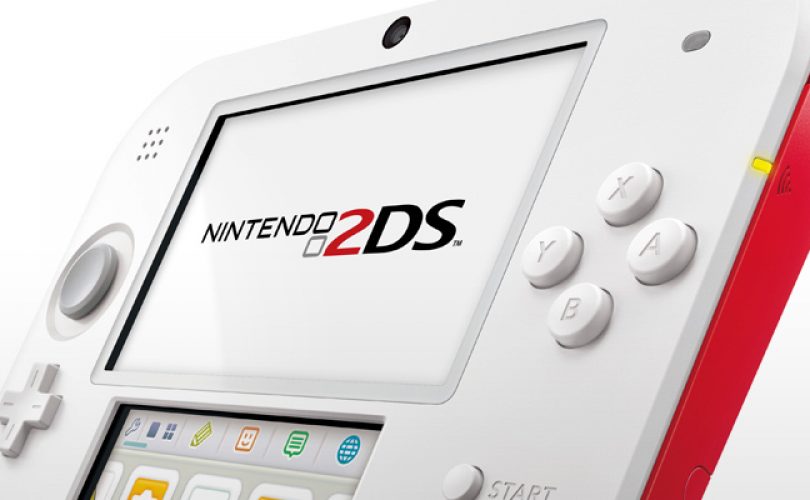 nintendo 2DS white red cover