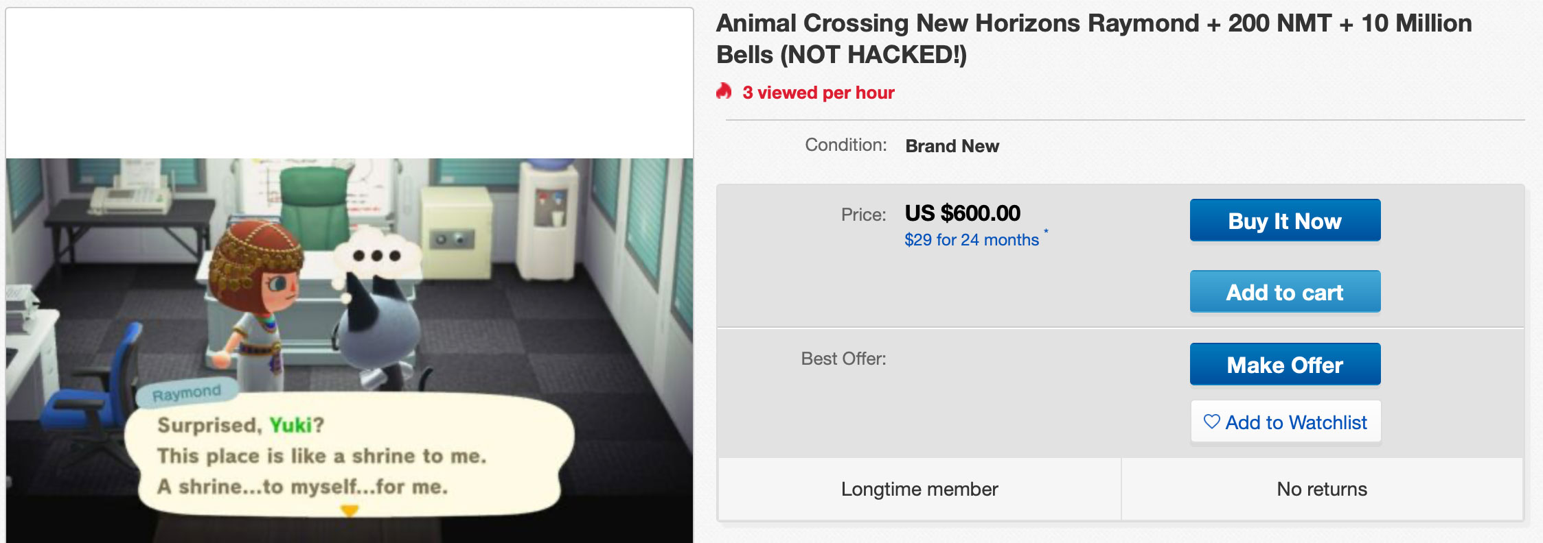 Animal Crossing: New Horizons Raymond