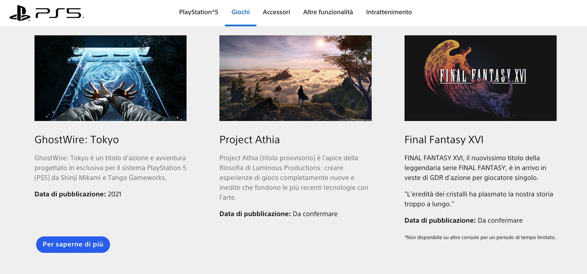 FINAL FANTASY XVI sarà solo esclusiva temporale di PS5