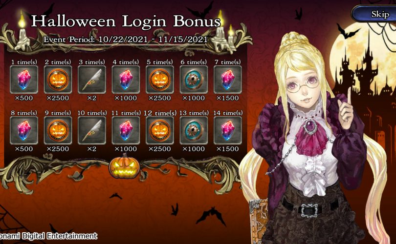 Castlevania: Grimoire of Souls, arriva l’aggiornamento a tema Halloween
