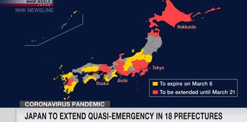 Giappone: il governo proroga lo stato d'emergenza parziale in 18 prefetture