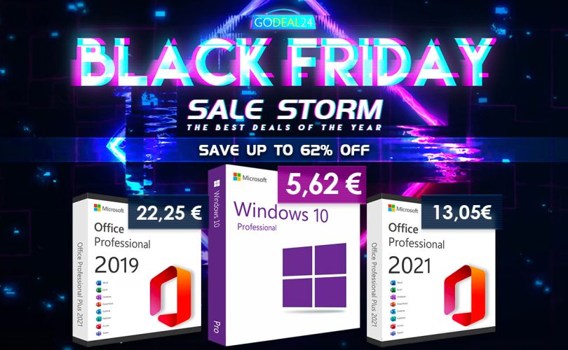 Black Friday anticipato su GoDeal24: Office 2021 a vita, Windows 10 a 5,62€