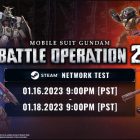 MOBILE SUIT GUNDAM BATTLE OPERATION 2, le date del network test su PC
