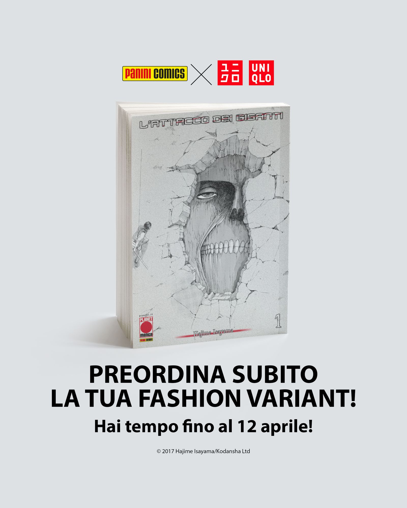 L’Attacco dei Giganti 1 Fashion Variant annunciata da Panini e UNIQLO